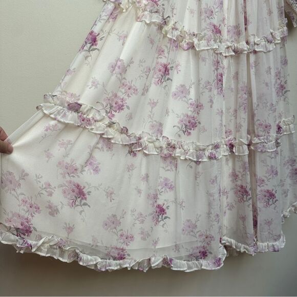 LoveShackFancy Kailo Silk Floral Tiered Maxi Dress - No Size Tag - Picture 7 of 13